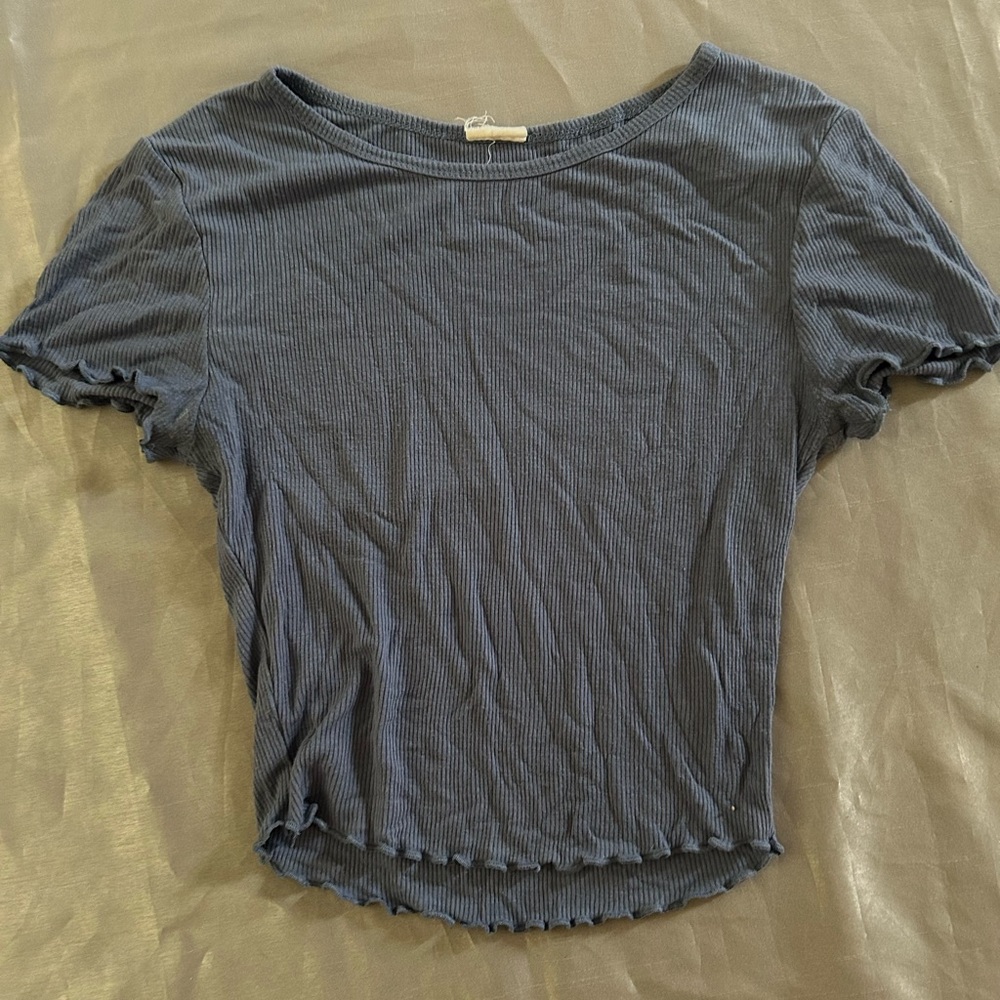 Blue ribbed top